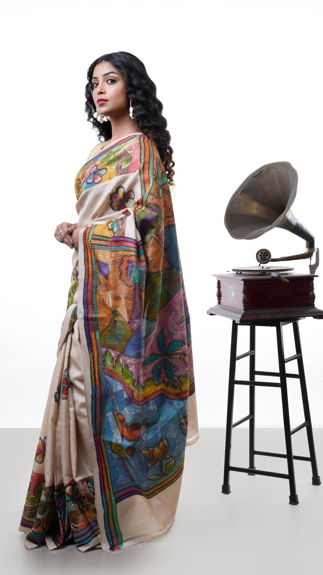 A beize kantha saree