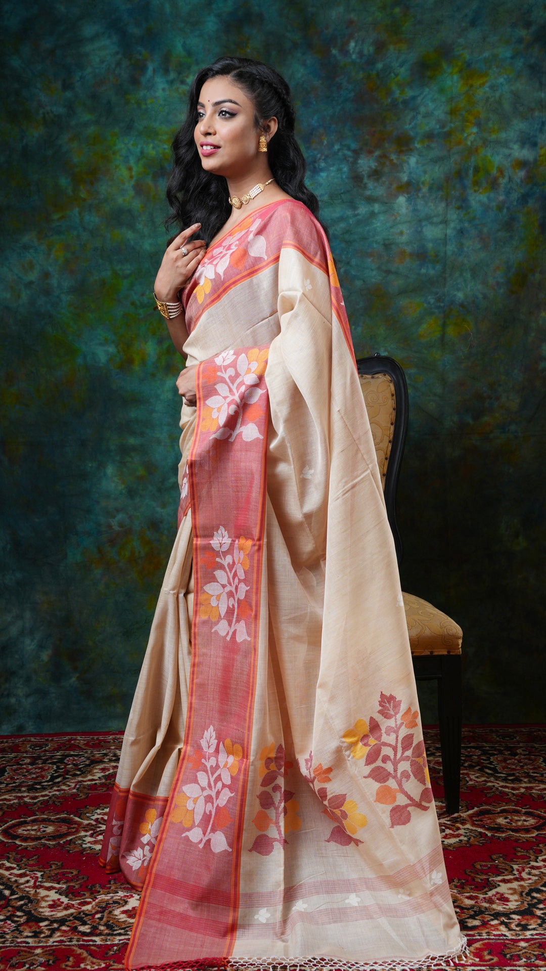 A tassar-cotton dhakai saree