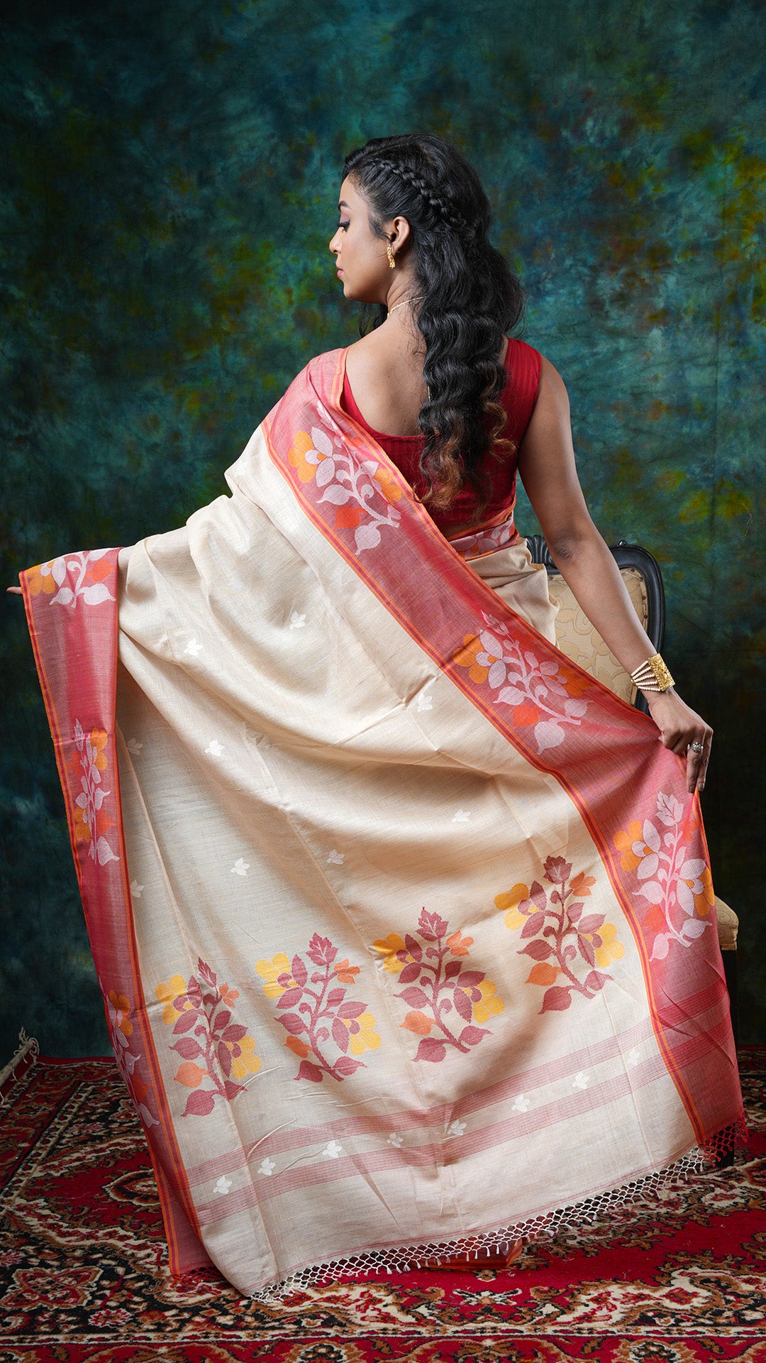 A tassar-cotton dhakai saree