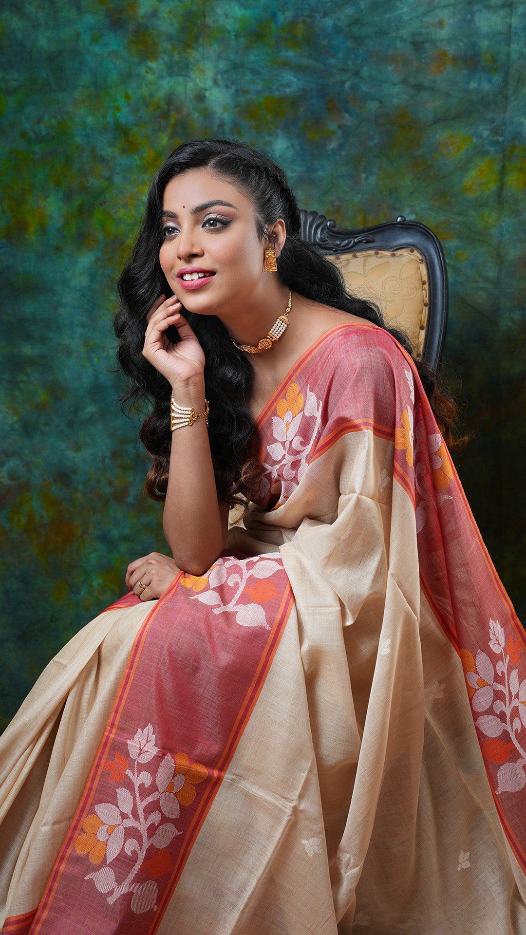 A tassar-cotton dhakai saree