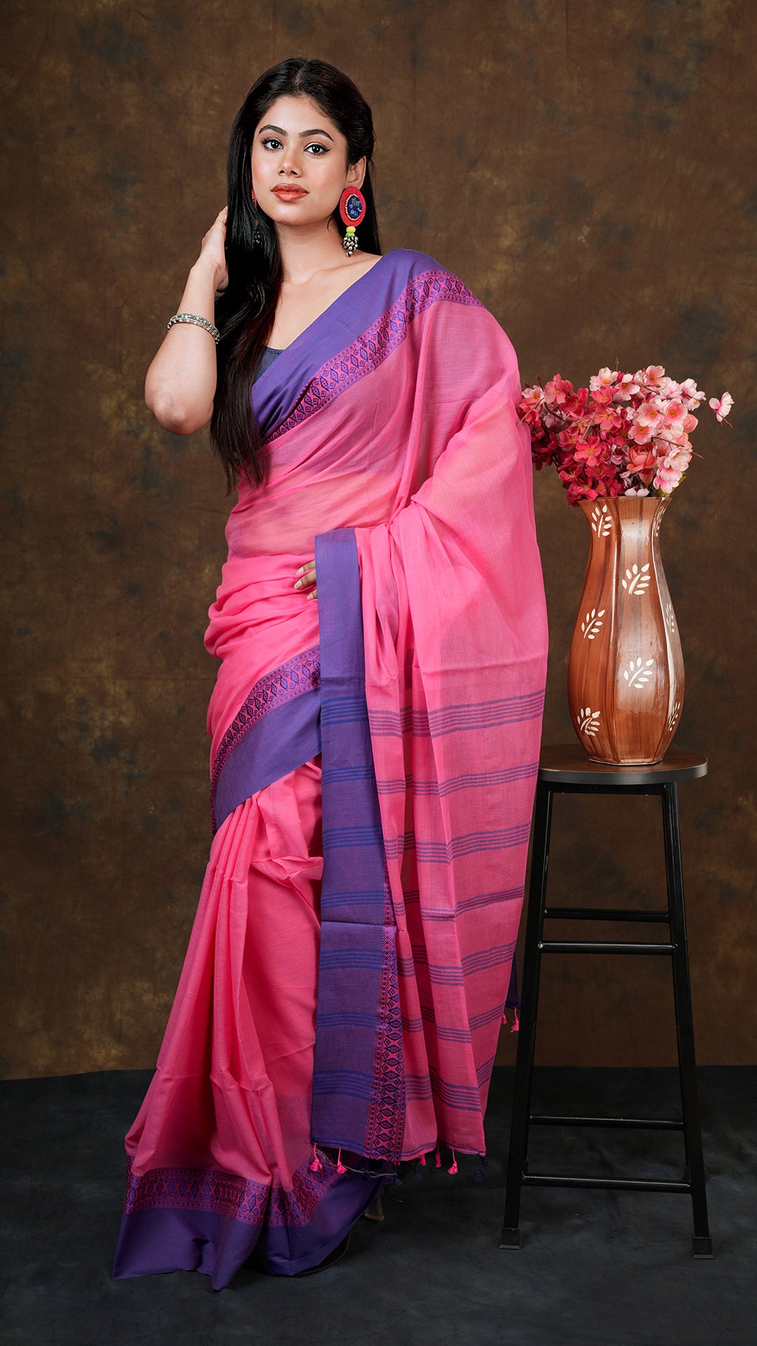 A strawberry pink with blue tangail
