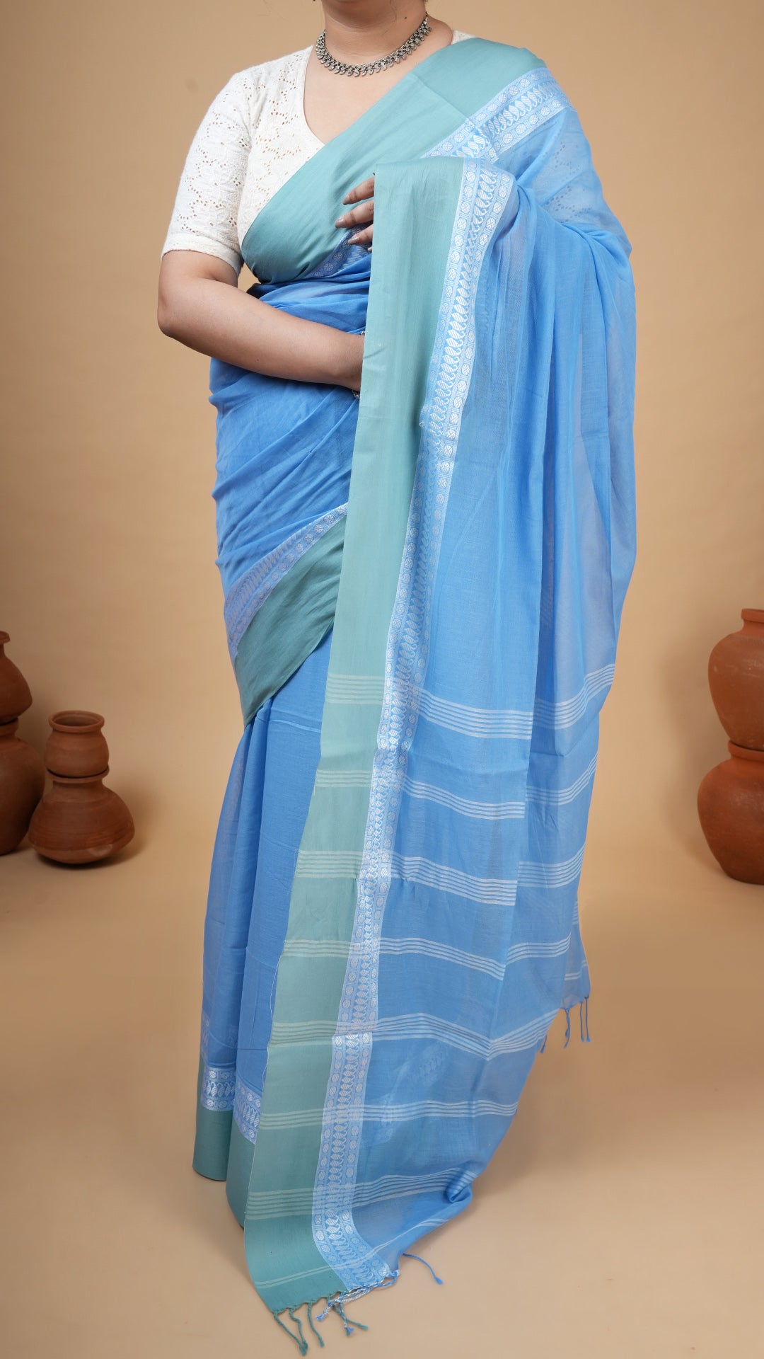 A sky blue with pesta border