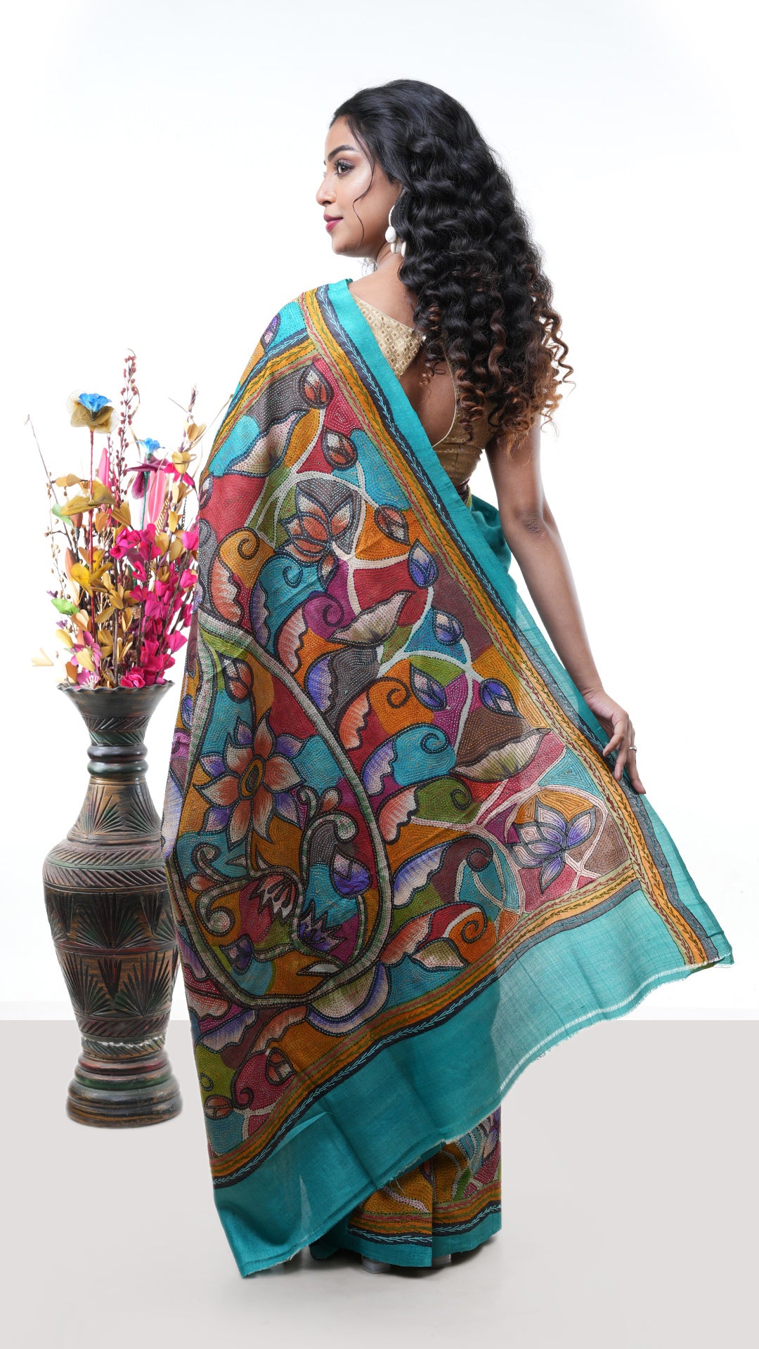 A tassar kantha saree