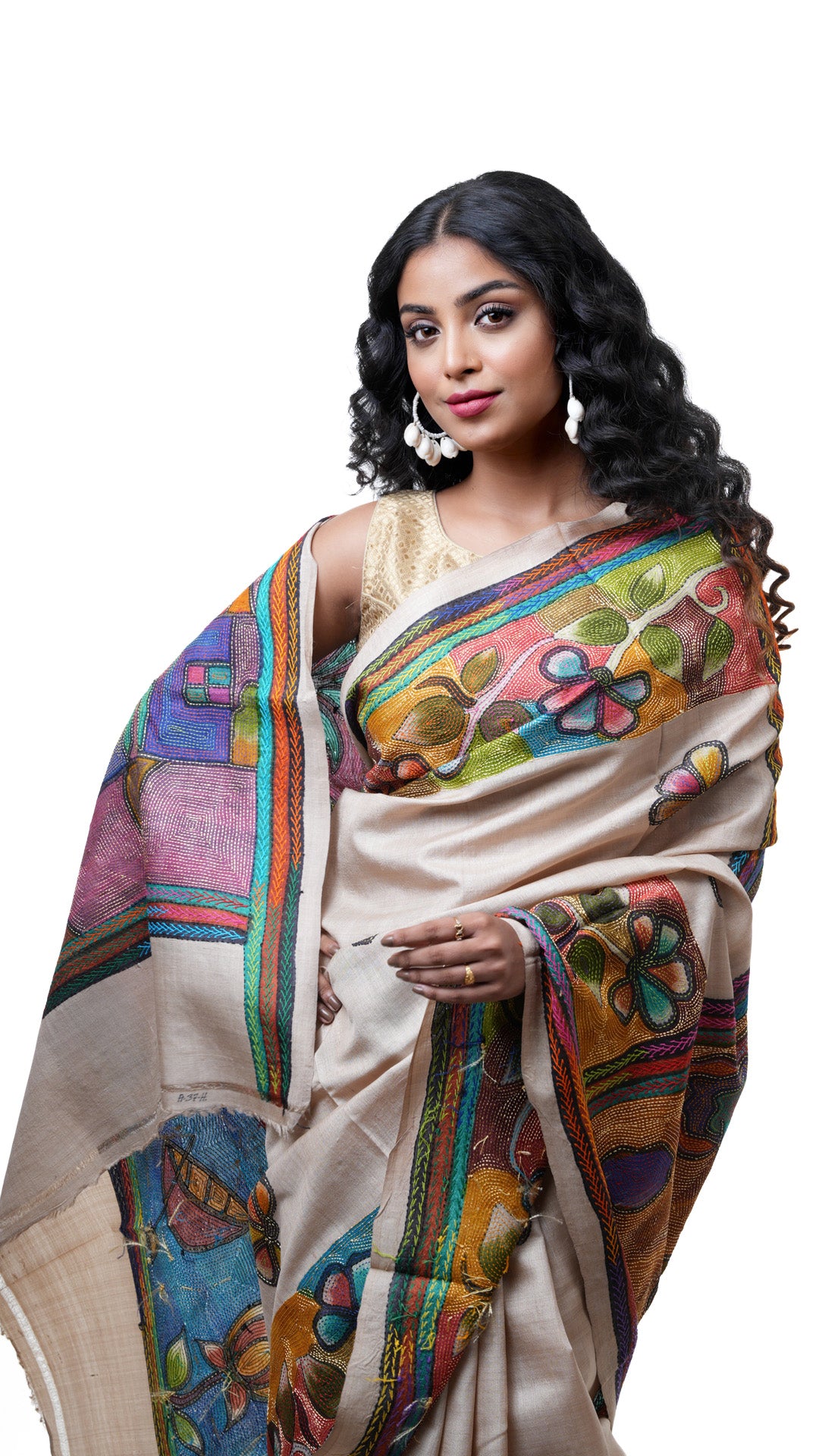 A beize kantha saree