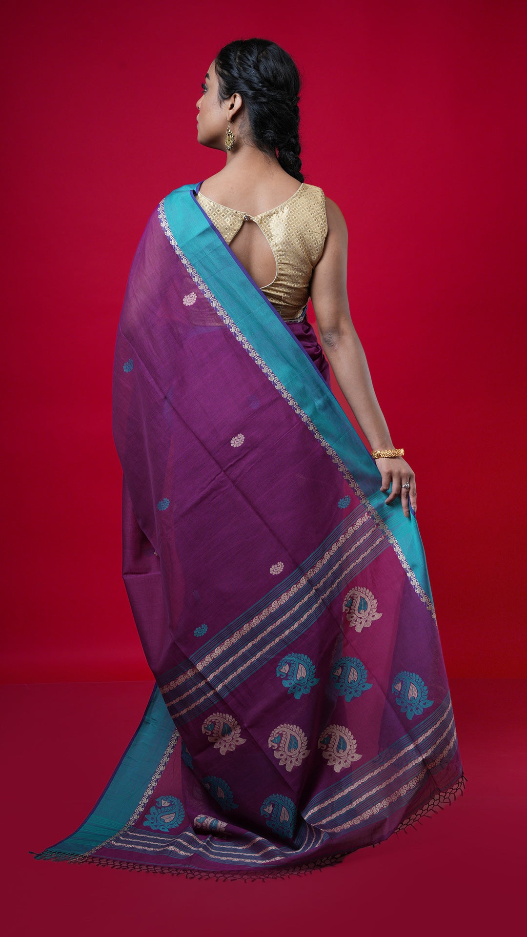 A soft cotton in aubergine colour