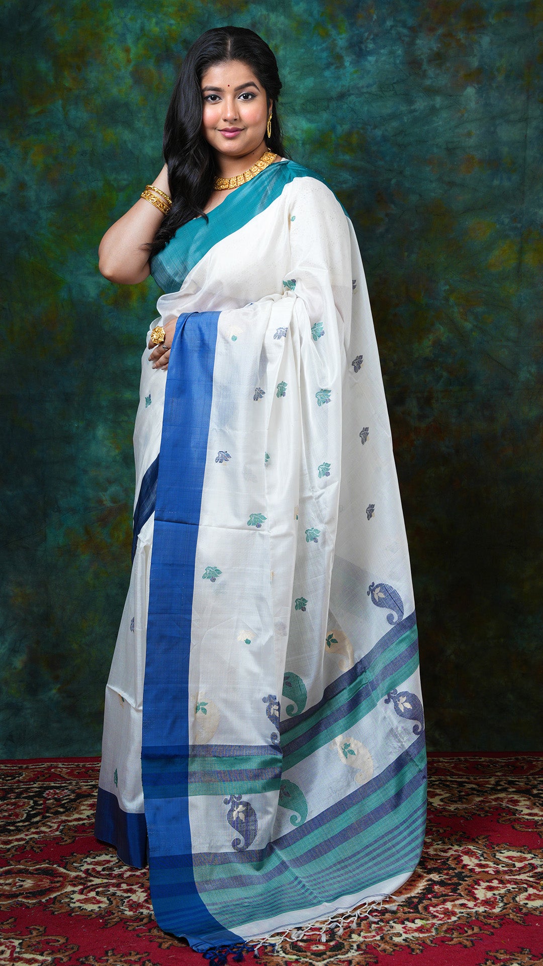 A off white silk saree